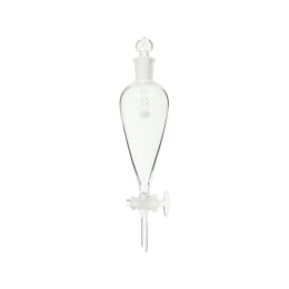 共通摺合せ分液ロート 球栓スキーブ形 100mL ガラスコック付 014230-100