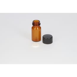 日電理化硝子 ねじ口瓶S-09A 2mL 茶色 黒キャップ ソフトロンPP貼りパッキン 100組 250234
