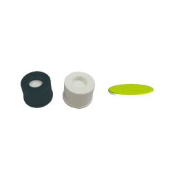 島津用　オートサンプラー バイアル 黄PTFE/シリコンセプタム+黒キャップ 千入