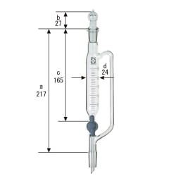 SPC分液ロート25mL 圧力平衡側管 目盛付 PTFEコック付 030230-1525