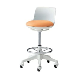 ラボラトリチェア背付・フットリング付 アプリコット