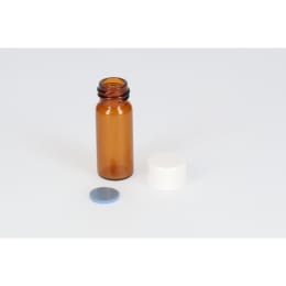 日電理化硝子 ねじ口瓶 S-09B 3mL 茶色 メラミンキャップ フッ素PTFE/シリコンパッキングセット 100組 250215
