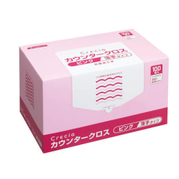 日本製紙クレシア カウンタークロス 薄手タイプ ピンク 65422 100枚×6箱