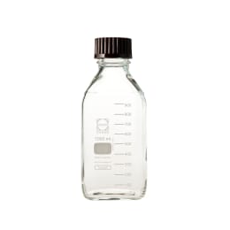 ねじ口角びん(メジュームびん) 赤キャップ付 1L 017230-10001A