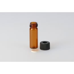 シリンジバイアル 茶色 SY-08 2.0mL 穴あき黒キャップ フッ素PTFE/ニトリルパッキン付 100組 255023