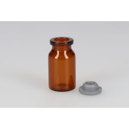 低アルカリ瓶 NV-5 5mL 茶色 液状用ブチルゴム(大)付 50組 208153