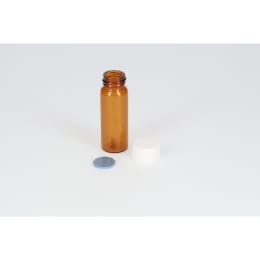 日電理化硝子 ねじ口瓶 S-3 10mL 茶色 メラミンキャップ フッ素PTFE/シリコンパッキングセット 100組 250218