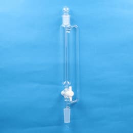 Fine共通摺合円筒分液ロート 100mL 側管付 球栓15/25下部19/38 目盛なし PTFEコック付