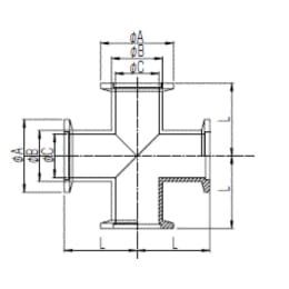 クロス管 4-Way SUS304製 ALX-50