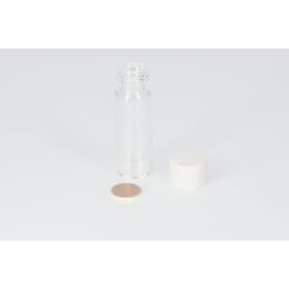ねじ口瓶 無色 S-1 4mL メラミン白キャップ フッ素PTFE/ニトリルパッキン 組合せ 100組 250186