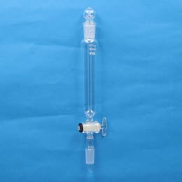 Fine共通摺合せ 円筒分液ロート 50mL 球栓15/25 下部15/25 ガラスコック付