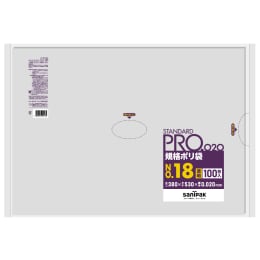 STANDARD PRO 規格ポリ袋 LT18 18号 0.02t 透明 100P×15冊