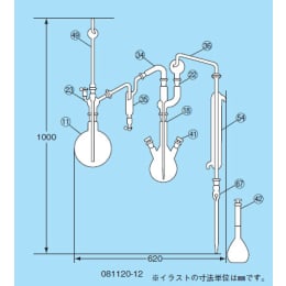 柴田科学 フッ素イオン蒸留装置I型 硝子部のみ 081120-12