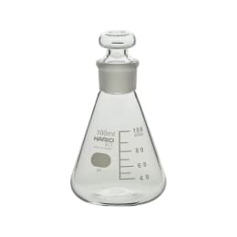 【販売終了】共栓三角フラスコ 100mL 共通栓22 目安目盛付