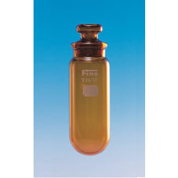 Fine透明共通摺合共栓丸底沈でん管 50mL 茶褐色 目盛無 φ35×H96 栓24/15.5 10入