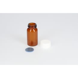 日電理化硝子 ねじ口瓶 茶色 SV-15 15mL PPキャップ フッ素PTFE/シリコンパッキン 組合せセット 50組 250688
