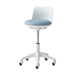 ラボラトリチェア背付・フットリング無 ライトブルー