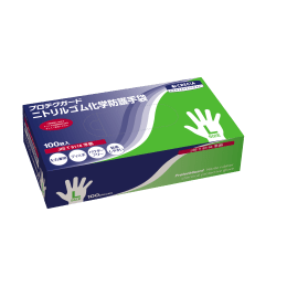 プロテクガードニトリルゴム化学防護手袋 L 100枚