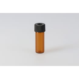 シリンジバイアル 茶色 SY-08 2.0mL 穴あき黒キャップ フッ素PTFE/ニトリルパッキン付 100組 255023