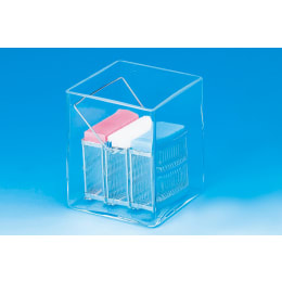 スライド染色バット丸バット溝付 5枚立て BT-500