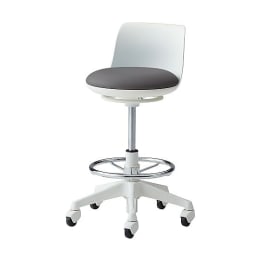 ラボラトリチェア背付・フットリング付 グレー