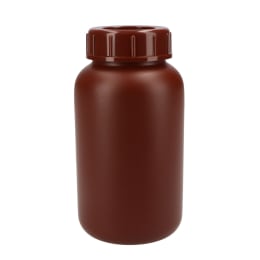 広口瓶 PE製 茶褐色 500mL