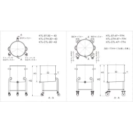 脚付スロープ容器 SUS304製 KTL-CTL-47H 100L
