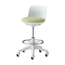 ラボラトリチェア背付・フットリング付 ミントグリーン