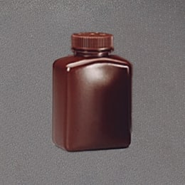 角型褐色びん 500mL HDPE 12入