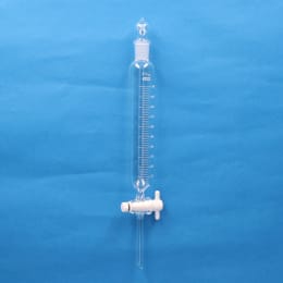 Fine共通摺合円筒分液ロート 100mL 球栓 PTFEコック付 目盛付