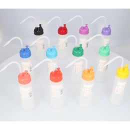 NT洗瓶B型カラーキャップ スリムタイプ PE製 NT洗瓶B型 カラーcap スリム 200mL 12色入