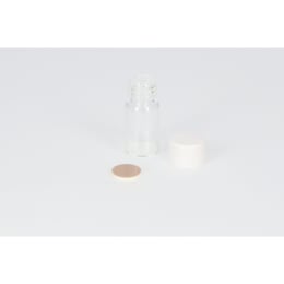 ねじ口瓶 無色 S-09A 2mL メラミン白キャップ フッ素PTFE/ニトリルパッキン 組合せ 100組 250184