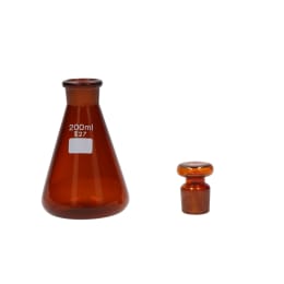 共栓三角フラスコ 茶褐色 200mL 共通27