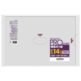 STANDARD PRO 規格ポリ袋 LT14 14号 0.02t 透明 100P×30冊
