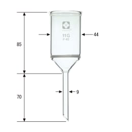ガラスろ過器 円筒ロート形 11GP40