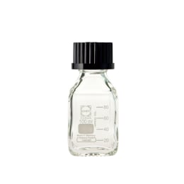 ねじ口角びん(メジュームびん) 黒キャップ付 100mL 017230-1002A