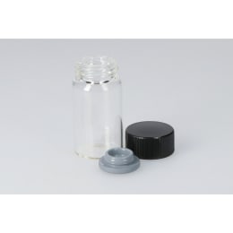 バキュームバイアル SVF-50 50mL 無色 フェノール黒キャップ フッ素ETFEライナーゴム栓 50組 203447