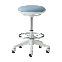 ラボラトリチェア ピルエット 背無・フットリング付 ライトブルー