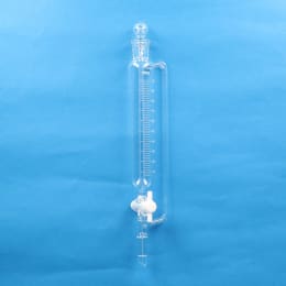 Fine透明共通摺合円筒分液ロート 100mL 側管付 球栓15/25下部15/25 目盛付 PTFEコック付