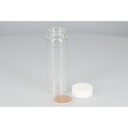 ねじ口瓶 無色 SV-100 100mL PP白キャップ フッ素PTFE/ニトリルパッキン組合せ 25組 250633