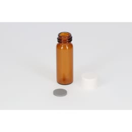 日電理化硝子 ねじ口瓶 S-1 4mL 茶色 メラミンキャップ ブチルゴムパッキングセット 100組 250377