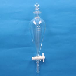Fine透明共通摺合分液ロート 200mL 球栓24/30 下部15/25 PTFEコック付