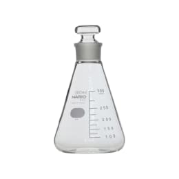 【販売終了】共栓三角フラスコ 300mL 共通栓27  目安目盛付