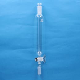Fine共通摺合せ 円筒分液ロート 200mL 平栓19/38 下部19/38 ガラスコック付