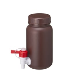 瑞穂化成工業 広口びん 茶色 コック付 2L 0291BR
