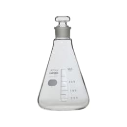 【販売終了】共栓三角フラスコ 500mL 共通栓27  目安目盛付