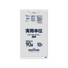 実用本位 ポリ袋 NJ93 90L 透明 10P×30冊