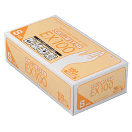 天然ゴム極うす手袋 EX100 S 100枚入
