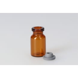 バイアル瓶 茶色 V-3B 3mL 液状用ブチルゴム栓付 100組 208124