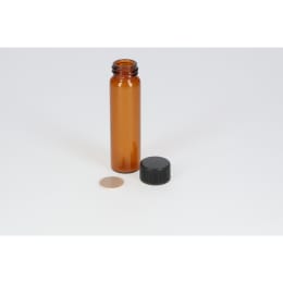 日電理化硝子 ねじ口瓶S-5 12mL 茶色 黒キャップ  ダブルフッ素PTFEパッキン 100組 250259